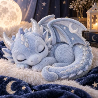 Moonscale Sleepy Dragon Plush