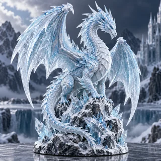 Frostbite Ice Dragon Statue