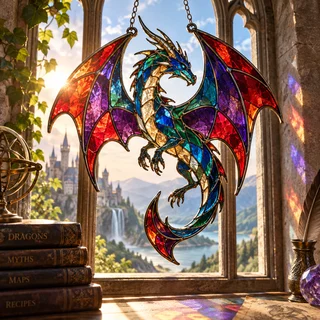 Stained Glass Dragon Suncatcher