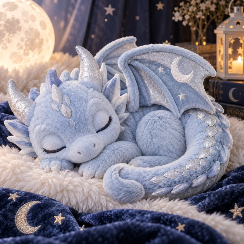 Moonscale Sleepy Dragon Plush