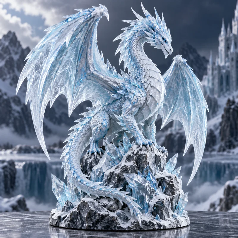 Frostbite Ice Dragon Statue