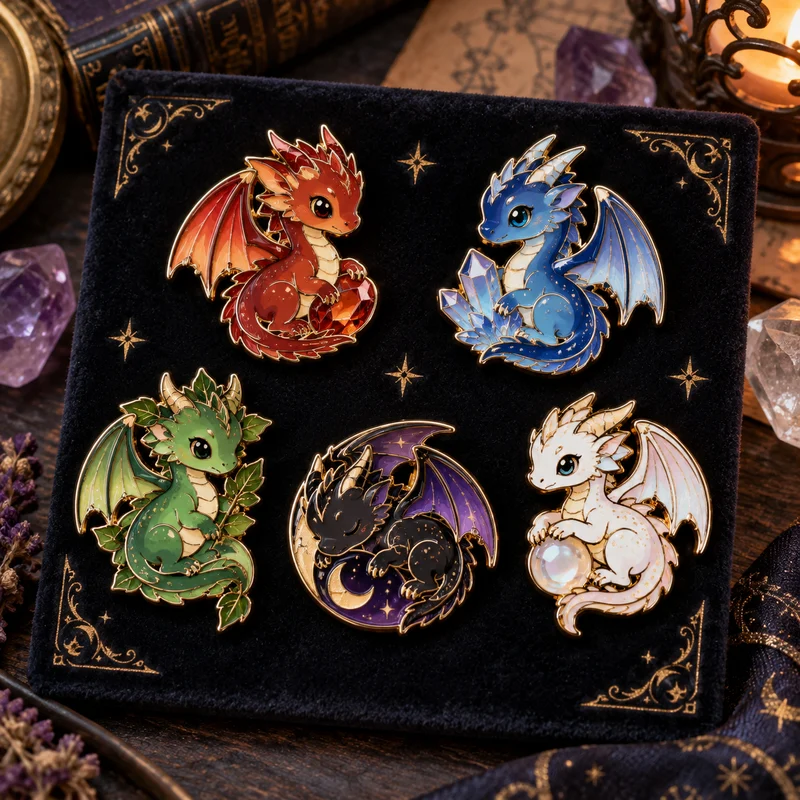 Wyrmling Enamel Pin Set