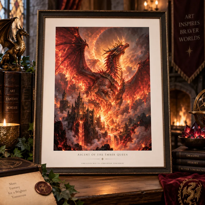 Ascent of the Ember Queen Art Print